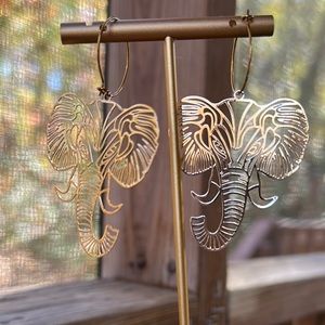 Gold elephant earrings